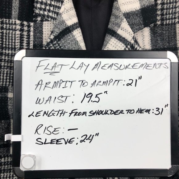 Ormond Vintage Oversized Patchwork Plaid Houndstooth Wool Blend Blazer w Pockets - Picture 12 of 13